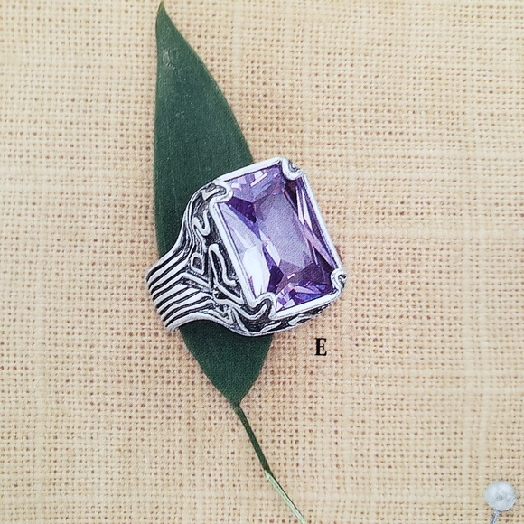 Silpada Sterling Silver Lavender Fields Purple CZ Cocktail Ring R2001 - Picture 15 of 15